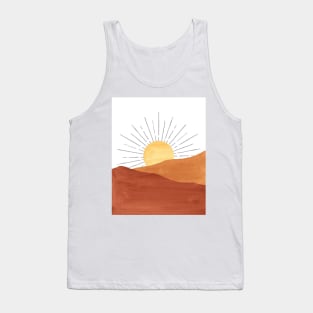 Modern boho landscape, terracotta sunrise Tank Top